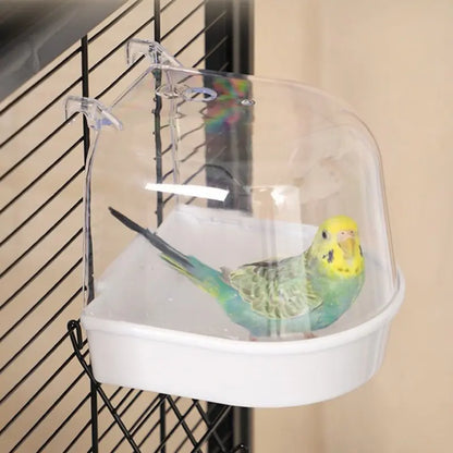 Deluxe Hanging Bird Bath with Splash Guard - Perfect for Parrots, Starlings & Small Birds!