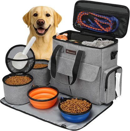 Modoker Dog Travel Bag ✈️🐾 Airline‑Approved Weekend Organizer w/ Bowls & Food Bags