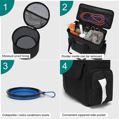 Modoker Dog Travel Bag ✈️🐾 Airline‑Approved Weekend Organizer w/ Bowls & Food Bags