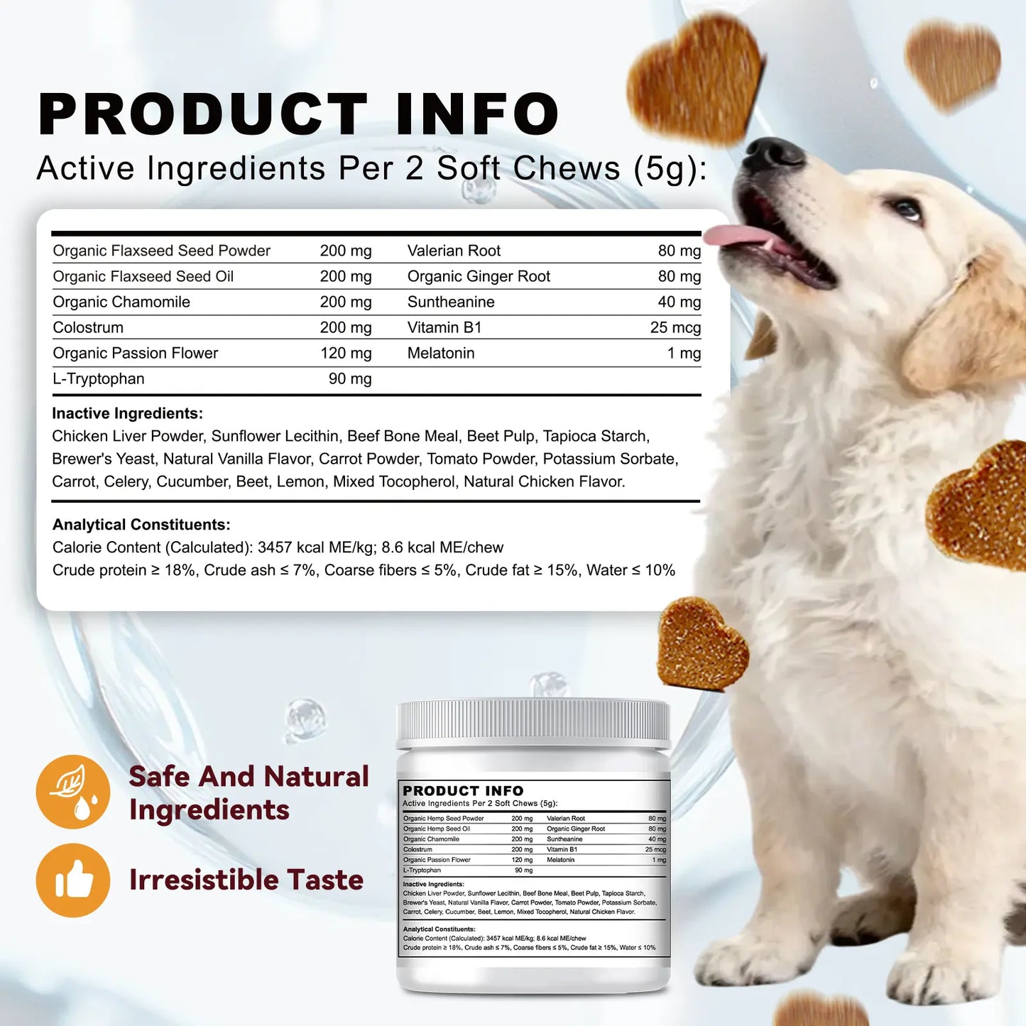 Calm Your Dog Naturally with OURCARES Calming Bites – Soft Chews for Stress Relief and Composure Support