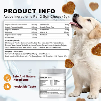 Calm Your Dog Naturally with OURCARES Calming Bites – Soft Chews for Stress Relief and Composure Support