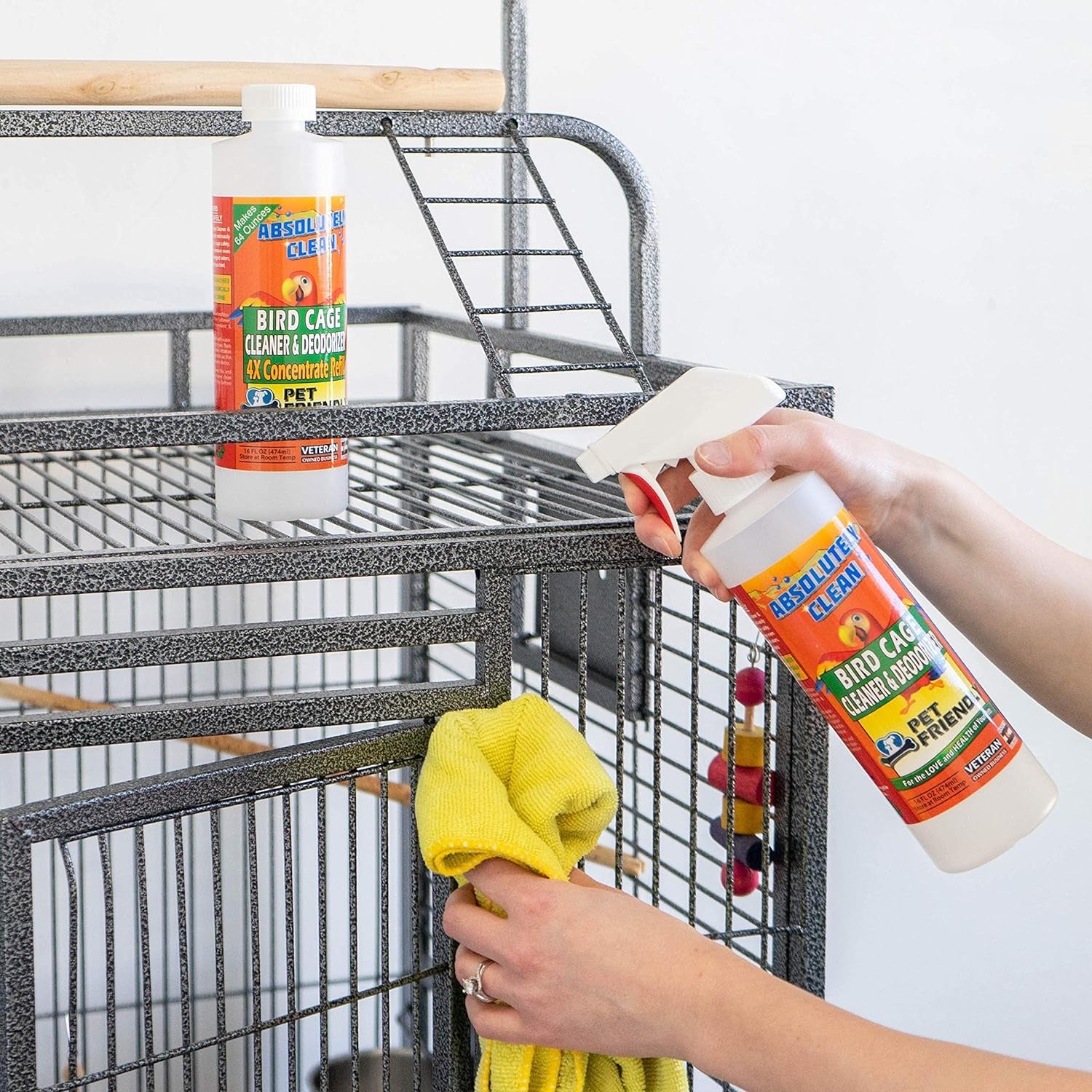 Absolutely Clean Bird Cage Cleaner 🐦✨ Enzyme Poop Remover & Odor Eliminator 16oz