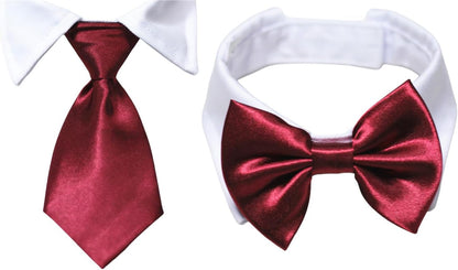 Dapper Dog Tuxedo Collar with Black Tie - Ideal for All Breeds!