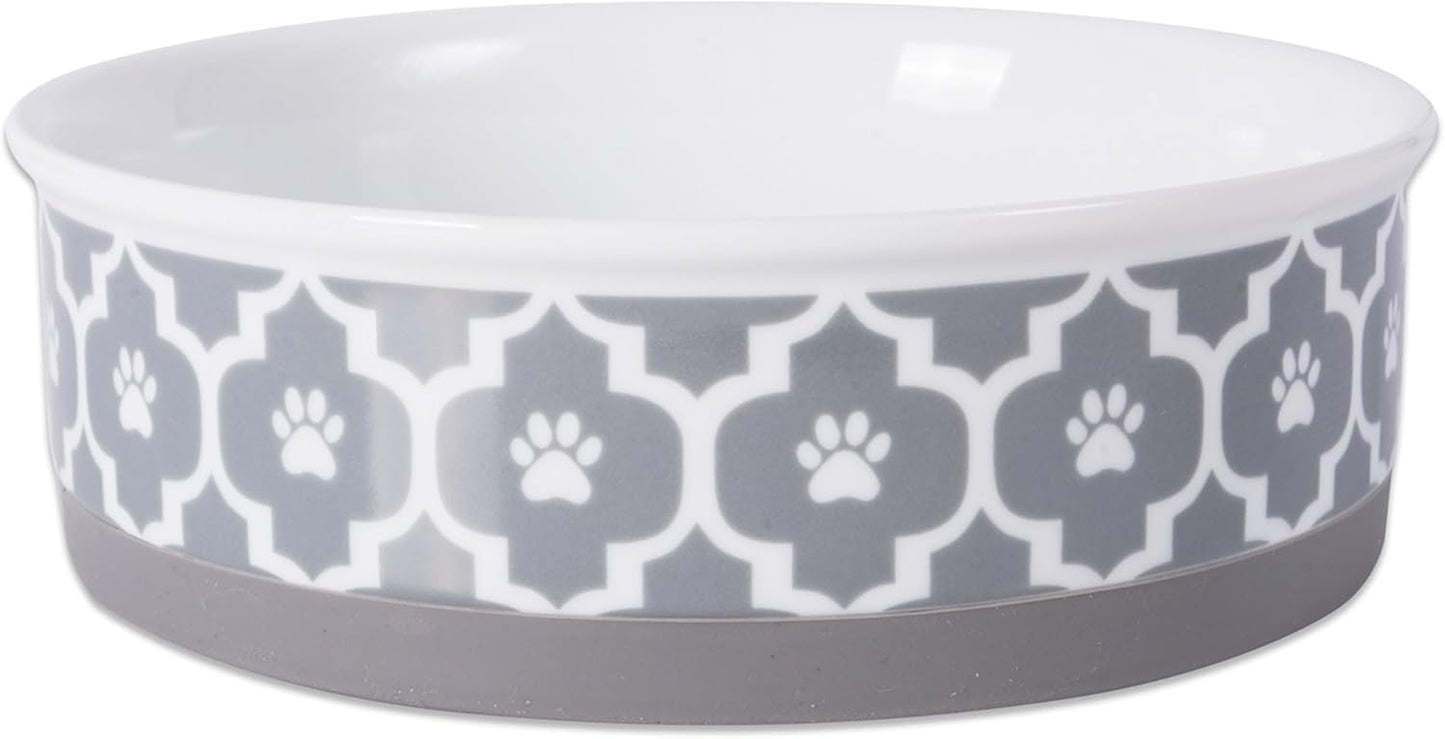 Ceramic Non‑Skid Pet Bowls 🍽️🐾 Set of 2 Lattice Design for Cats & Dogs – 4.25"