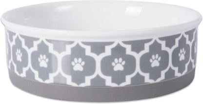 Ceramic Non‑Skid Pet Bowls 🍽️🐾 Set of 2 Lattice Design for Cats & Dogs – 4.25"