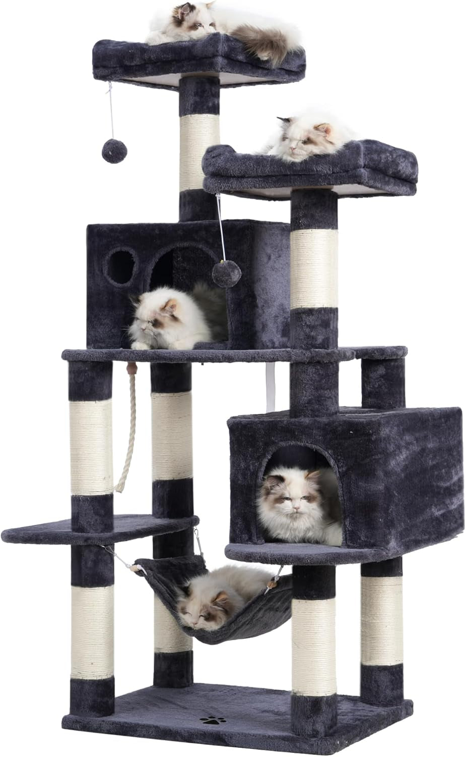 Scratch‑Resistant Cat Tree Condo 🐾✨ Multi‑Level Tower with Hammock for Large Cats