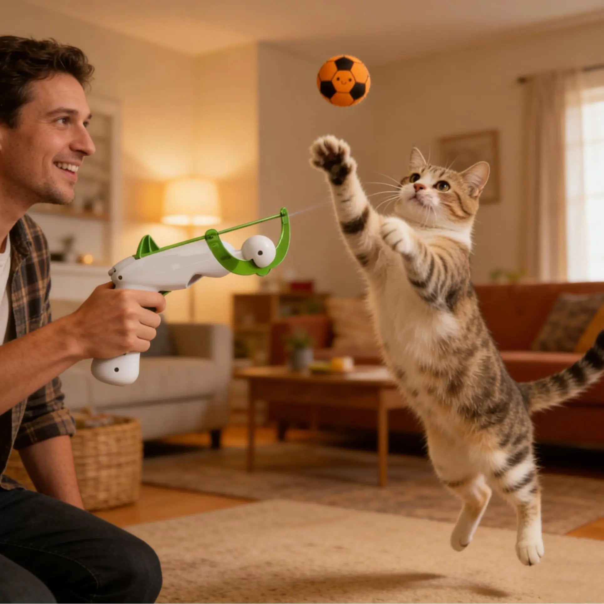 FIFA Official Interactive Cat Ball Launcher – Endless Fetch Fun for Active Play and Hunting Instincts