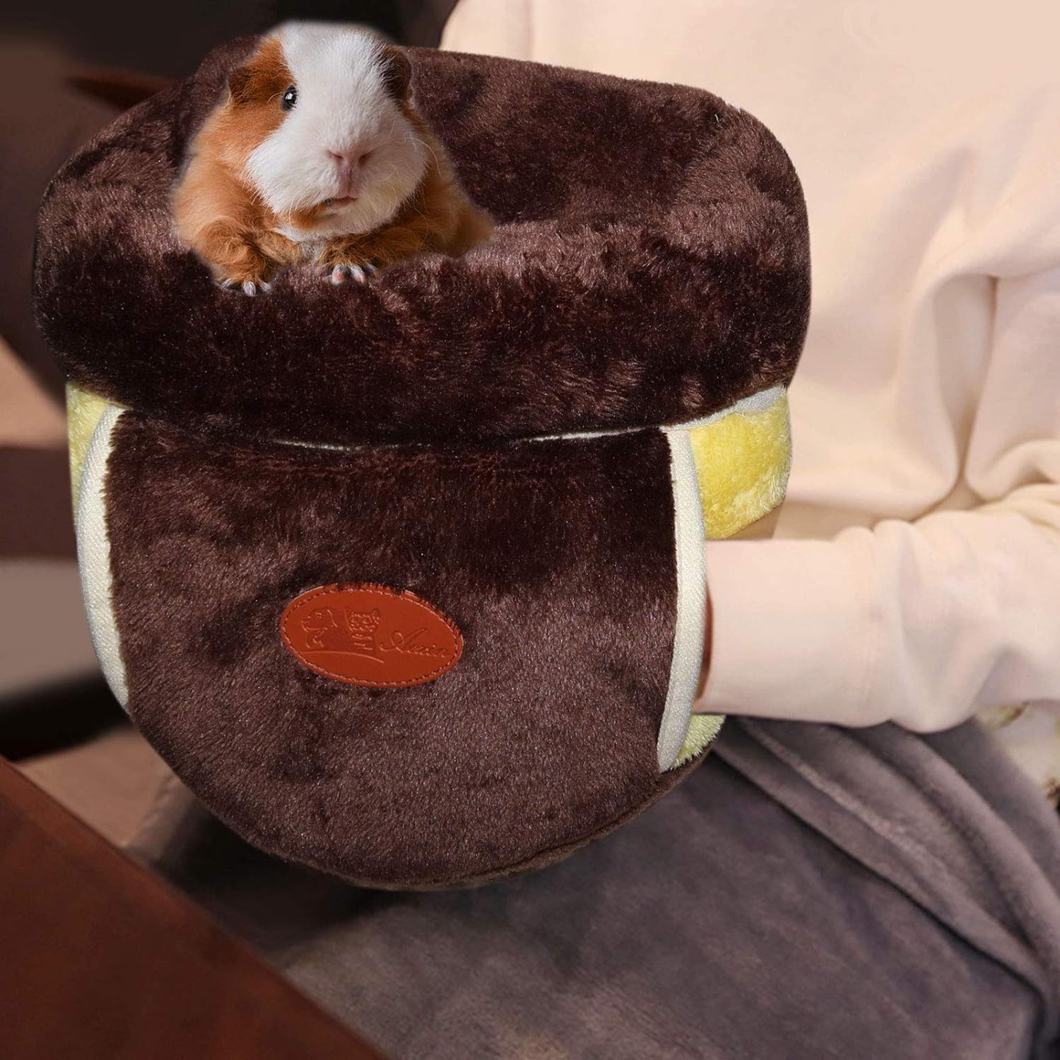 Plush Cuddle Cave Bed 🐹💙 Soft Washable Hideout for Guinea Pigs, Rats & Small Pets