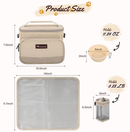 Ultimate Dog Travel Bag: Complete Pet Travel Kit with Food Containers & Collapsible Bowls for Adventurous Pets
