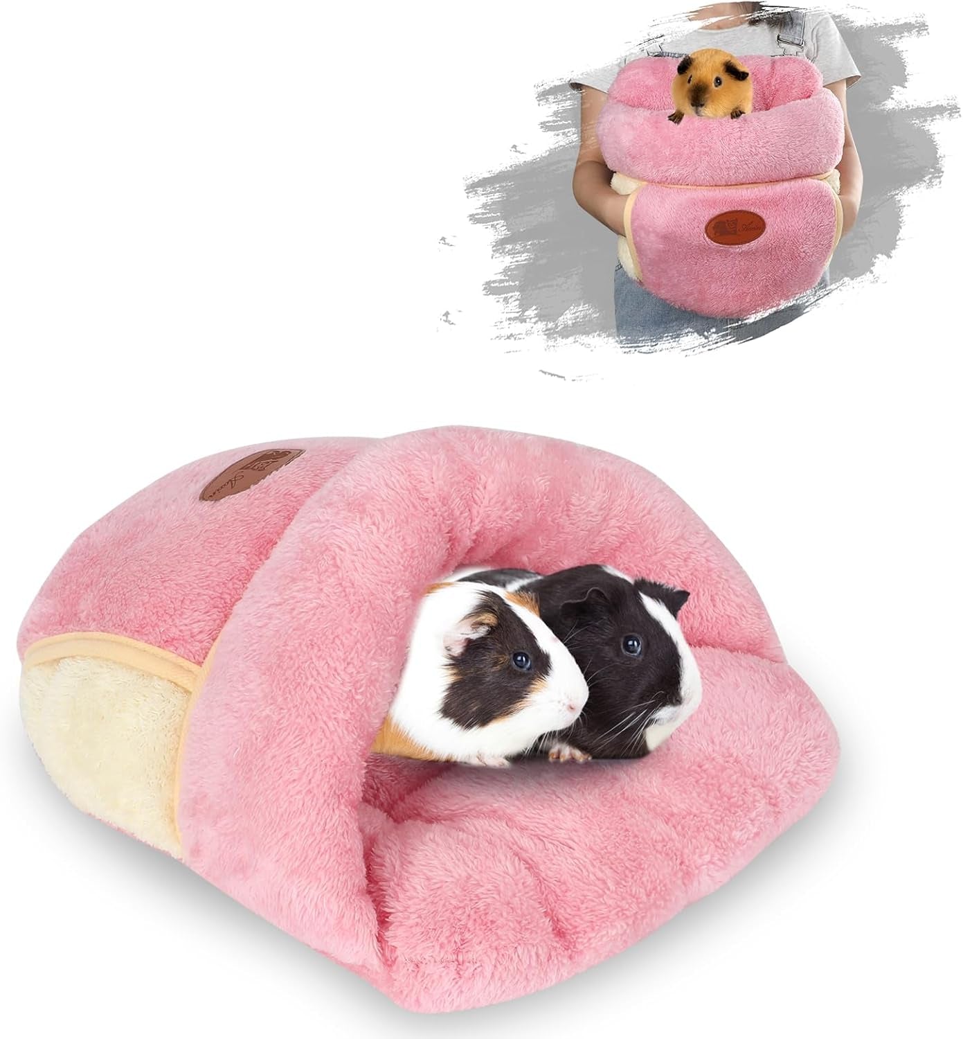 Plush Cuddle Cave Bed 🐹💙 Soft Washable Hideout for Guinea Pigs, Rats & Small Pets