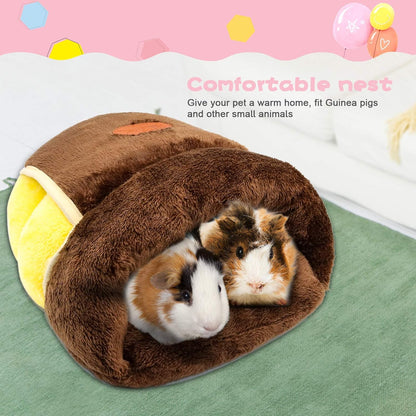 Plush Cuddle Cave Bed 🐹💙 Soft Washable Hideout for Guinea Pigs, Rats & Small Pets