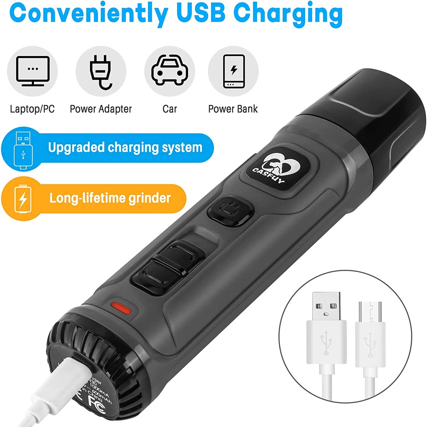 🐾✨ Dog Nail Grinder with 2 LED Lights — Quiet, Powerful, Painless Grooming for Dogs & Cats