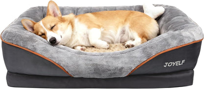 JOYELF Orthopedic Dog Bed 🐾💤 Memory Foam Sofa w/ Bolsters & Washable Cover