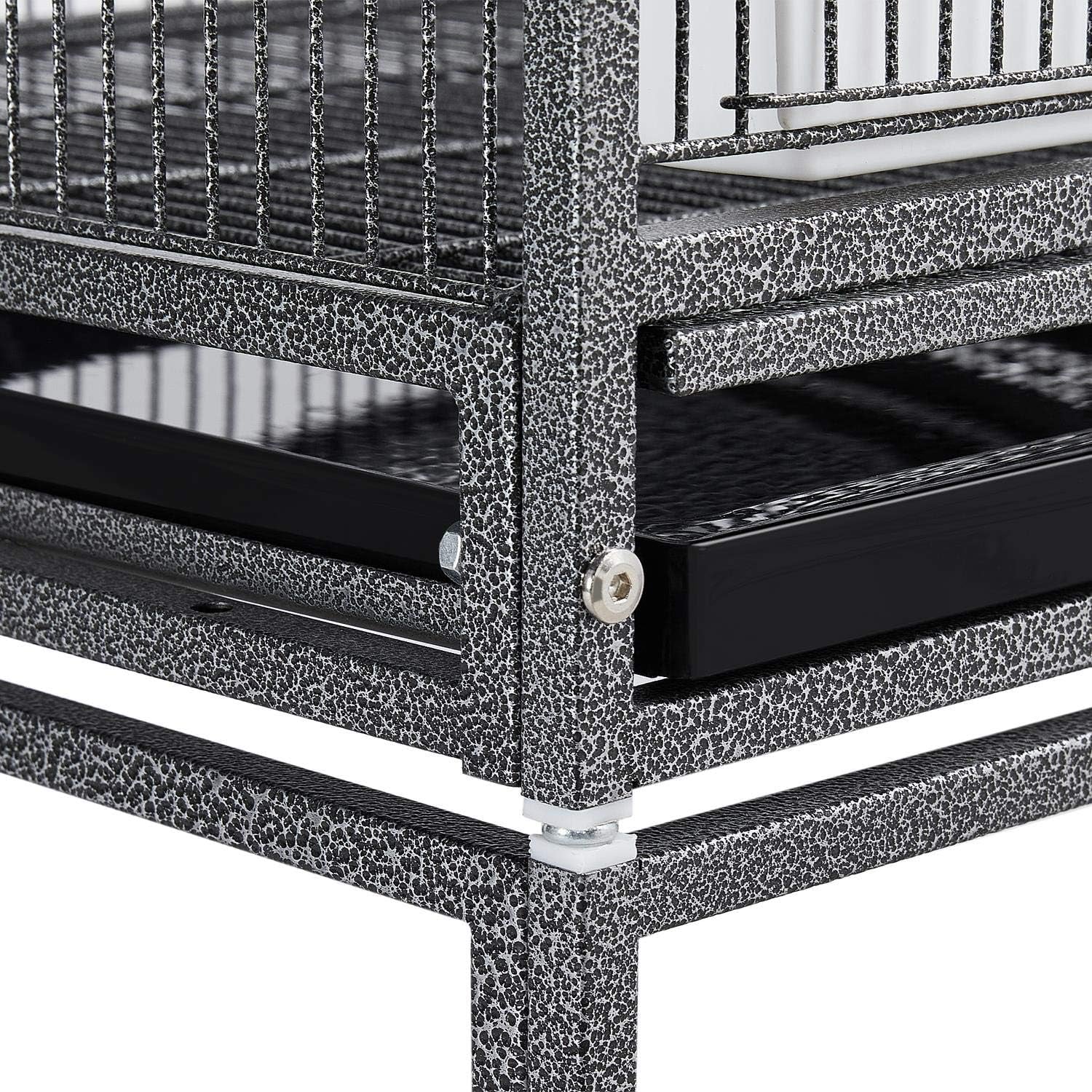 🐦🏠 Yaheetech 41.5" Stackable Divided Breeder Bird Cage — Rolling Stand, Divider, Feeding Doors & Perches (Black)