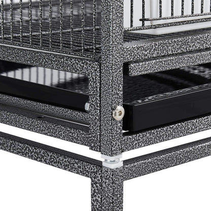 🐦🏠 Yaheetech 41.5" Stackable Divided Breeder Bird Cage — Rolling Stand, Divider, Feeding Doors & Perches (Black)