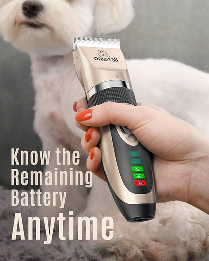 Oneisall Cordless Dog Grooming Clippers 🐾✨ Quiet, Sharp, Waterproof Trimmer Kit