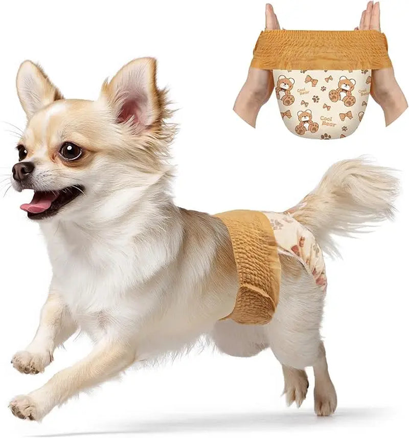 Dono Disposable Female Dog Diapers - 360° Stretchy Waist, Super-Absorbent & Leak-Proof Design for Dogs in Heat - Perfect for Summer Fun & Pet Lovers!