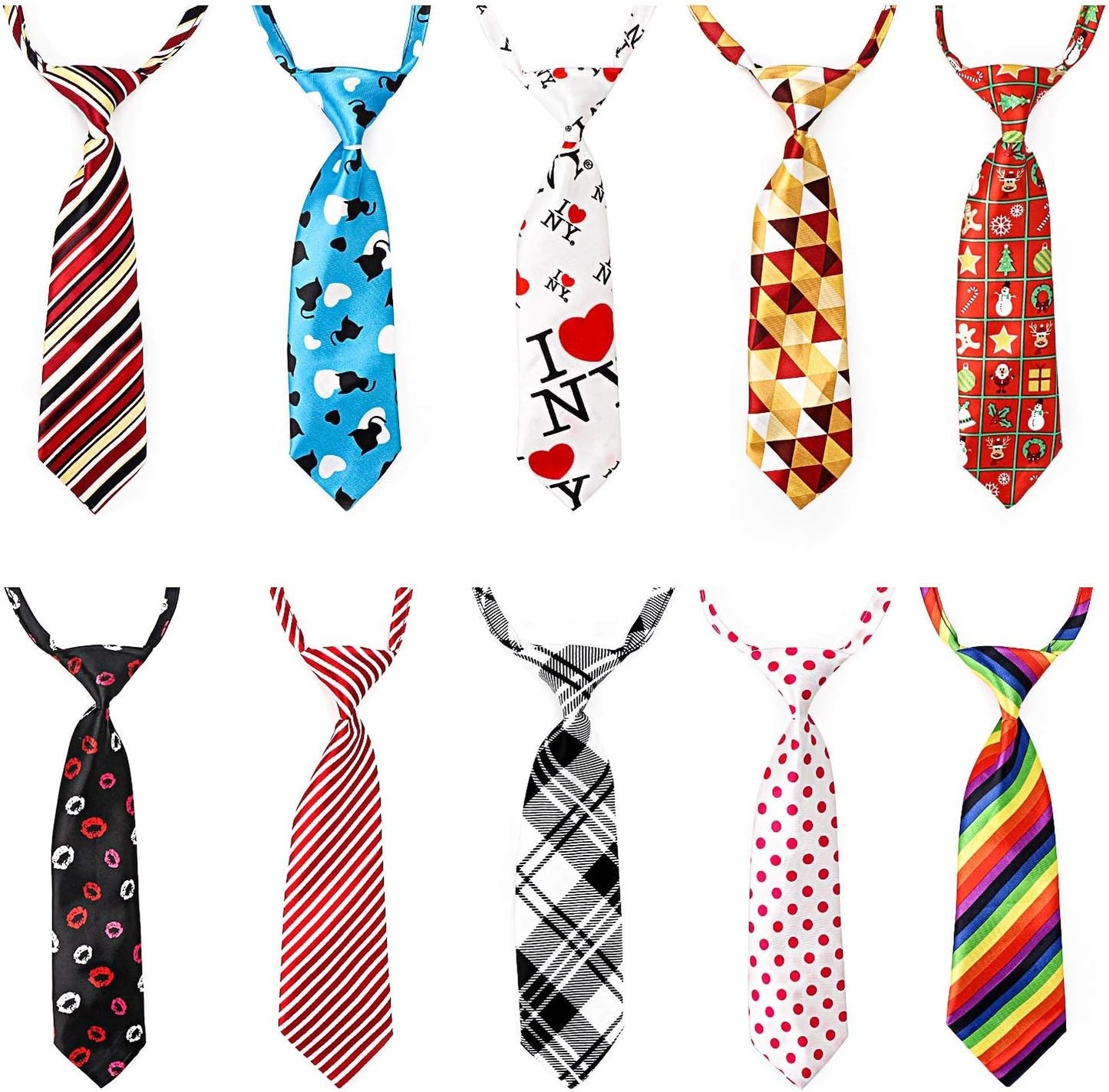 10‑Pack Dog Bow Ties 🎀🐾 Adjustable Neck Collars for Medium & Large Dogs & Cats