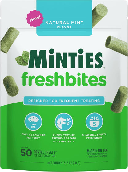 Minty Dental Chews for Dogs 🐶🌿 20ct Vet‑Recommended Treats Clean Teeth & Freshen Breath