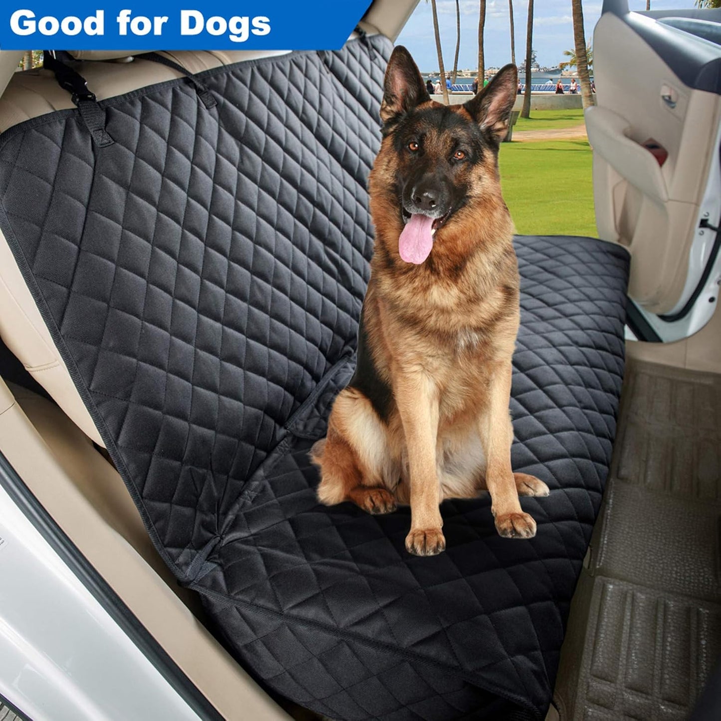 Waterproof Dog Car Seat Cover 🚗🐾 Nonslip Back Seat Protector w/ Side Flaps – Universal