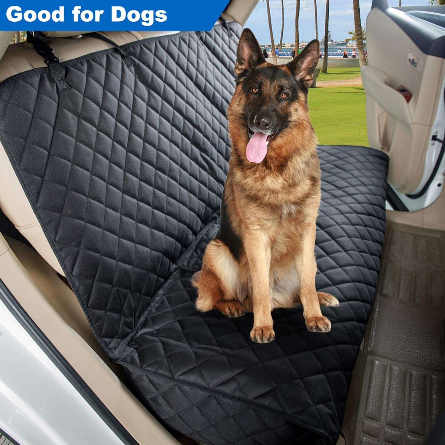 Waterproof Dog Car Seat Cover 🚗🐾 Nonslip Back Seat Protector w/ Side Flaps – Universal