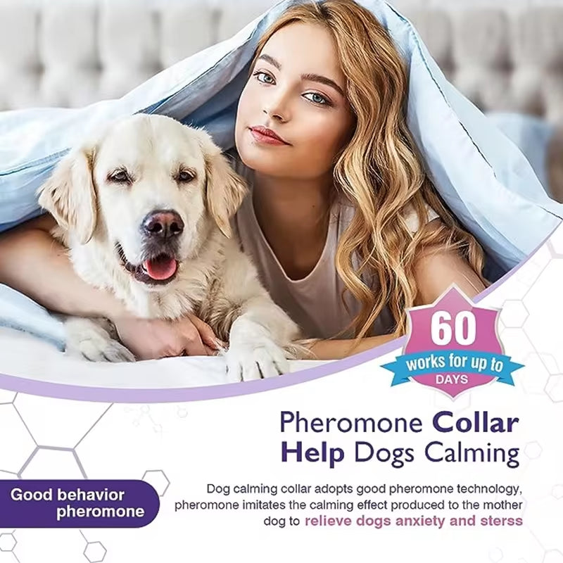 Adjustable Calming Collars – Pheromone Anxiety Relief for Dogs & Cats, 3/4 Pack  