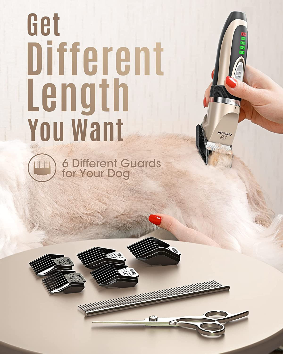 Oneisall Cordless Dog Grooming Clippers 🐾✨ Quiet, Sharp, Waterproof Trimmer Kit