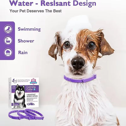 Adjustable Calming Collars – Pheromone Anxiety Relief for Dogs & Cats, 3/4 Pack  