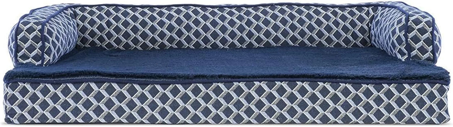 “Furhaven Cozy Couch Bed 🐶💤 Orthopedic Support for Sweet Snoozers”