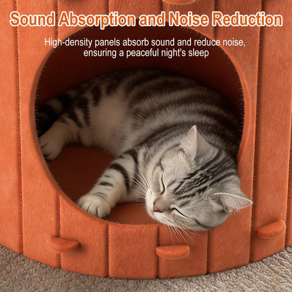 Felt Cloth Cat Nest Carrot Theme Bed Soft & Durable Detachable Pet Cave House Scratch Board Wear-Resistant Semi-Enclosed Cat Bed