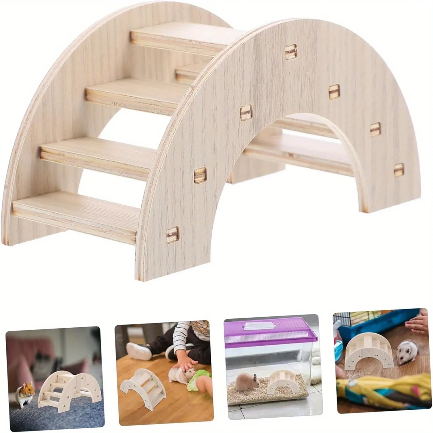 Exciting Wooden Hamster Toy House and Swing Set - Perfect for Dwarf Hamsters, Sandhamsters & Mice! Interactive Playtime Fun!