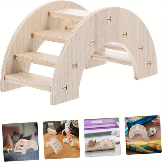 Exciting Wooden Hamster Toy House and Swing Set - Perfect for Dwarf Hamsters, Sandhamsters & Mice! Interactive Playtime Fun!