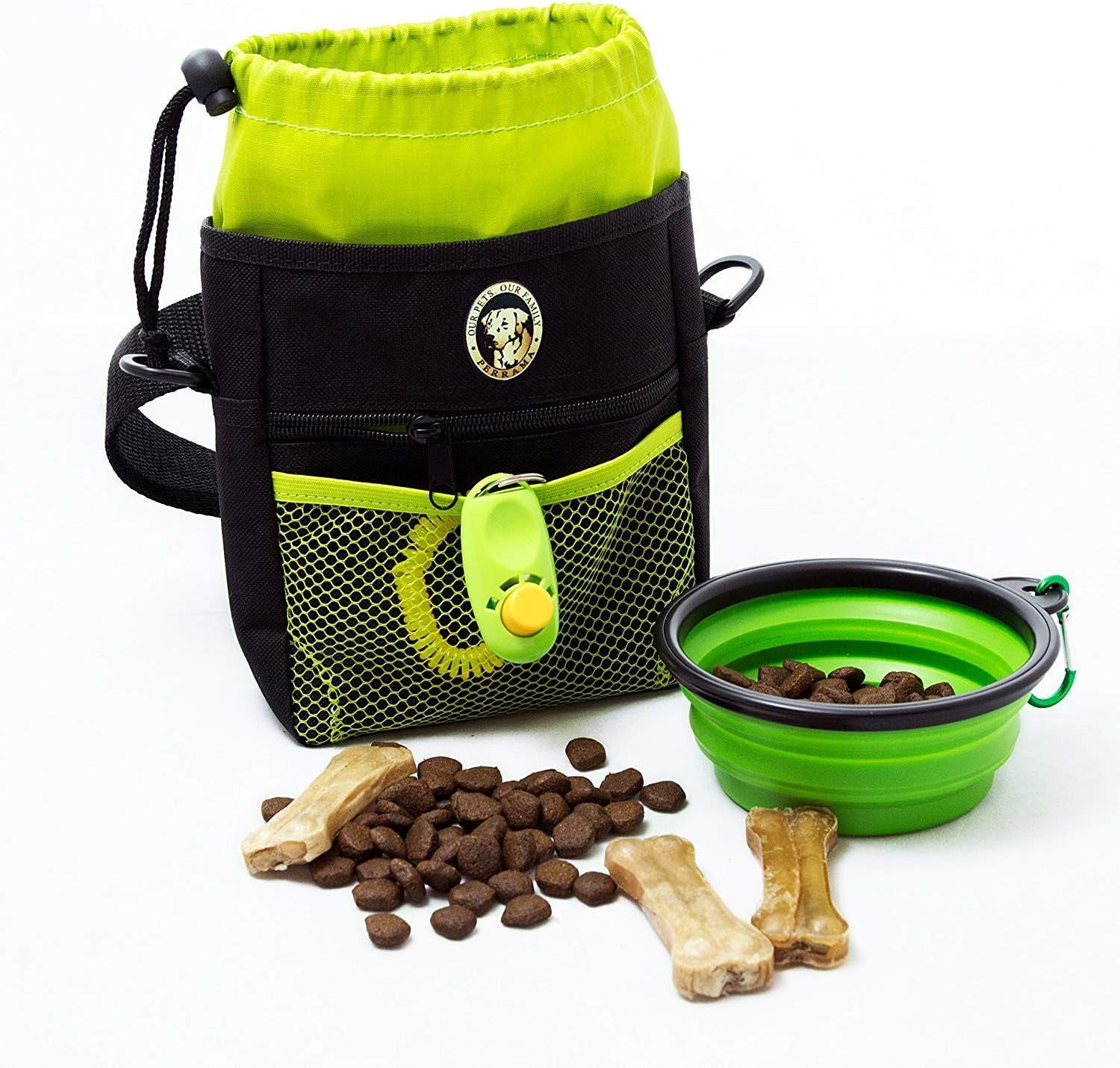  Dog Treat Pouch 🐾✨ 3‑in‑1 Training Kit with Clicker & Travel Bowl