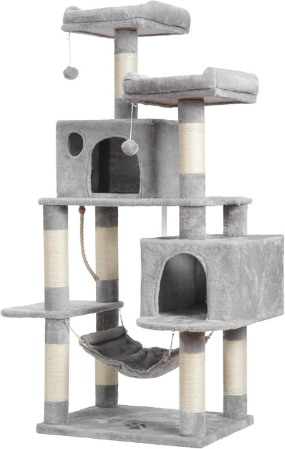 Scratch‑Resistant Cat Tree Condo 🐾✨ Multi‑Level Tower with Hammock for Large Cats