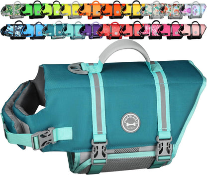 🐶🌊 Rip‑Stop Dog Life Vest — Medium, Blue | Buoyant, Safe & Swim‑Ready with Handle