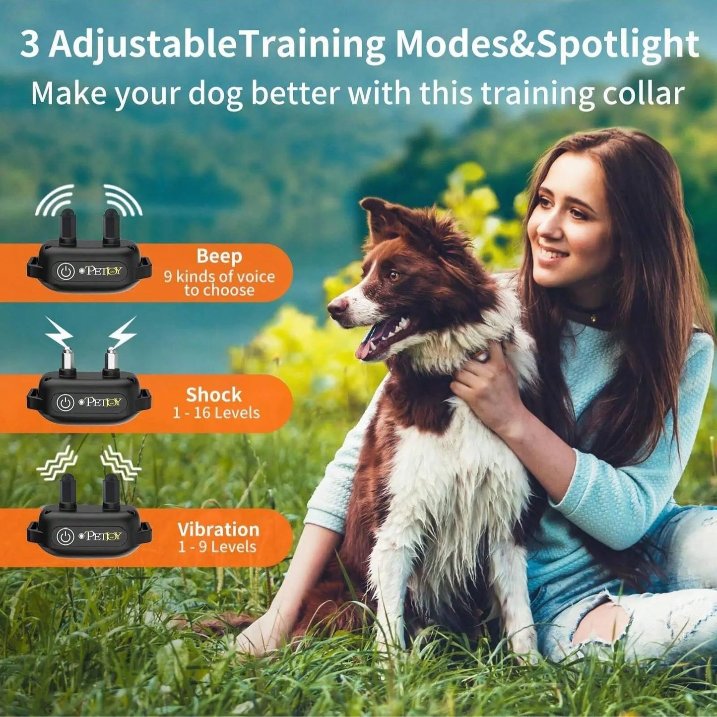 Ultimate 3-Dog Training Collars with Remote - 3300ft Range, Beep/Shock/Vibration Modes, Waterproof & Adjustable for 5-120lbs Dogs!