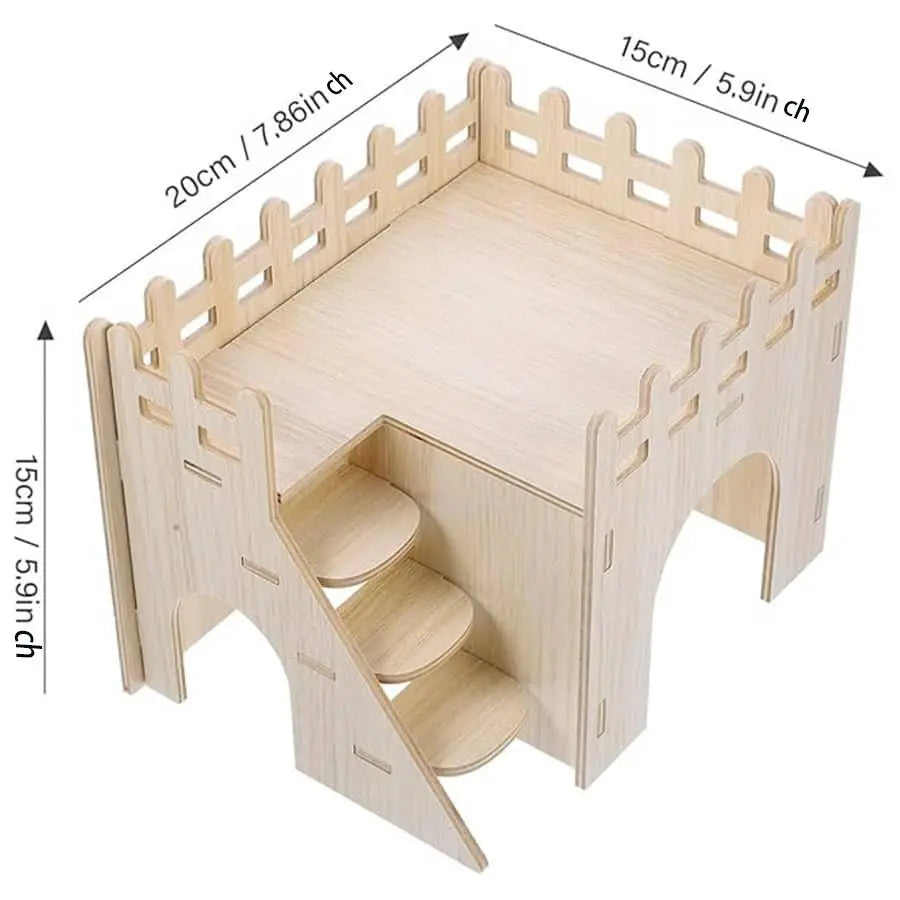 Exciting Wooden Hamster Toy House and Swing Set - Perfect for Dwarf Hamsters, Sandhamsters & Mice! Interactive Playtime Fun!