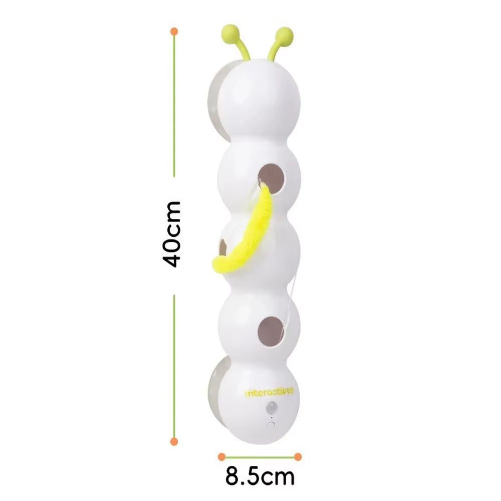 🐛⚡ Caterpillar Motion‑Activated Cat Toy — Wack‑A‑Worm Rechargeable Teasing Post with Tail