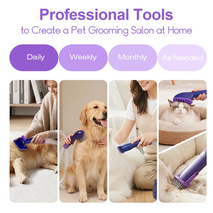 Anlecity Professional Dog Grooming Vacuum Kit - 6-in-1 with Cordless Clippers & 5 Tools, 3 Suction Modes, 3L Cup for Effortless Pet Hair Removal