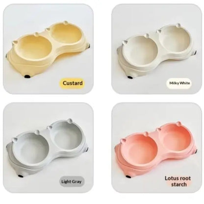 Stylish Double Stainless Steel Pet Bowl Set with Non-Slip Base – Ideal Feeding Station for Cats & Small Dogs, Easy-Clean Removable Bowls in Trendy Colors!
