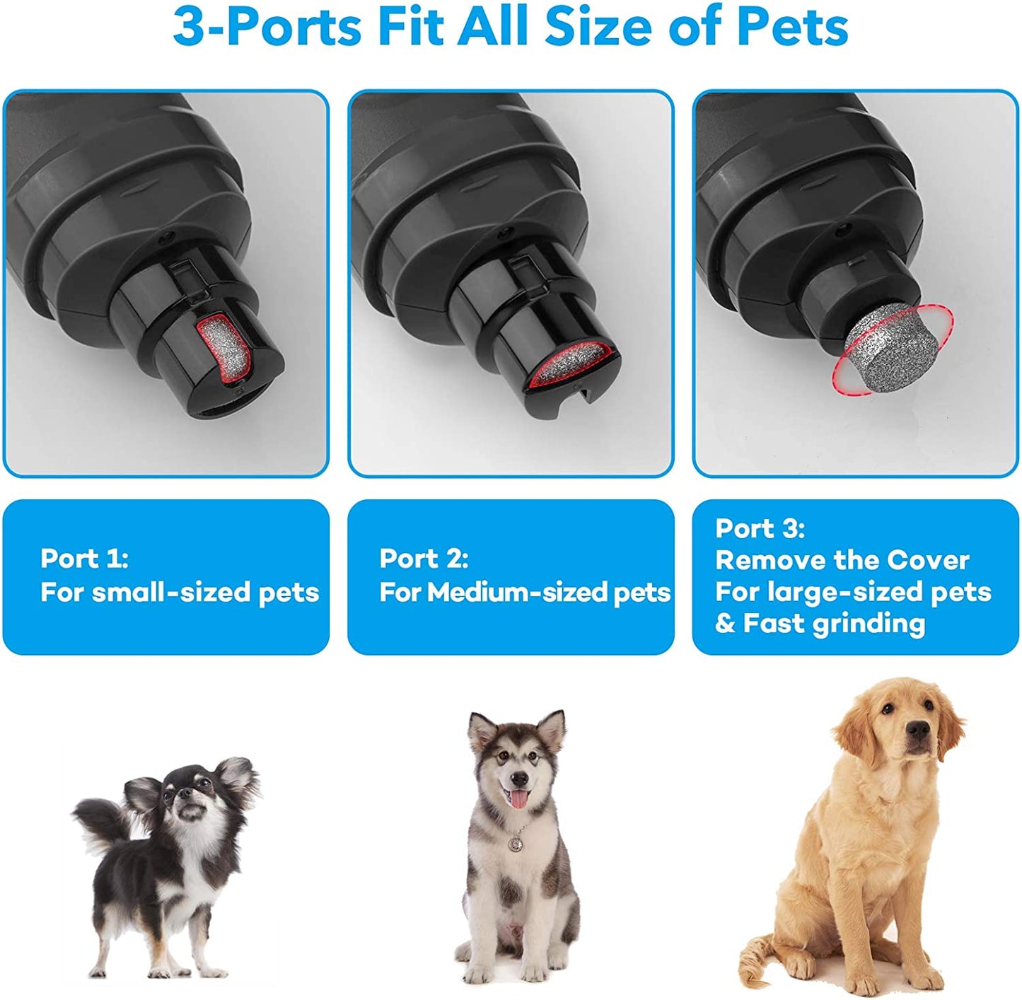 🐾✨ Dog Nail Grinder with 2 LED Lights — Quiet, Powerful, Painless Grooming for Dogs & Cats