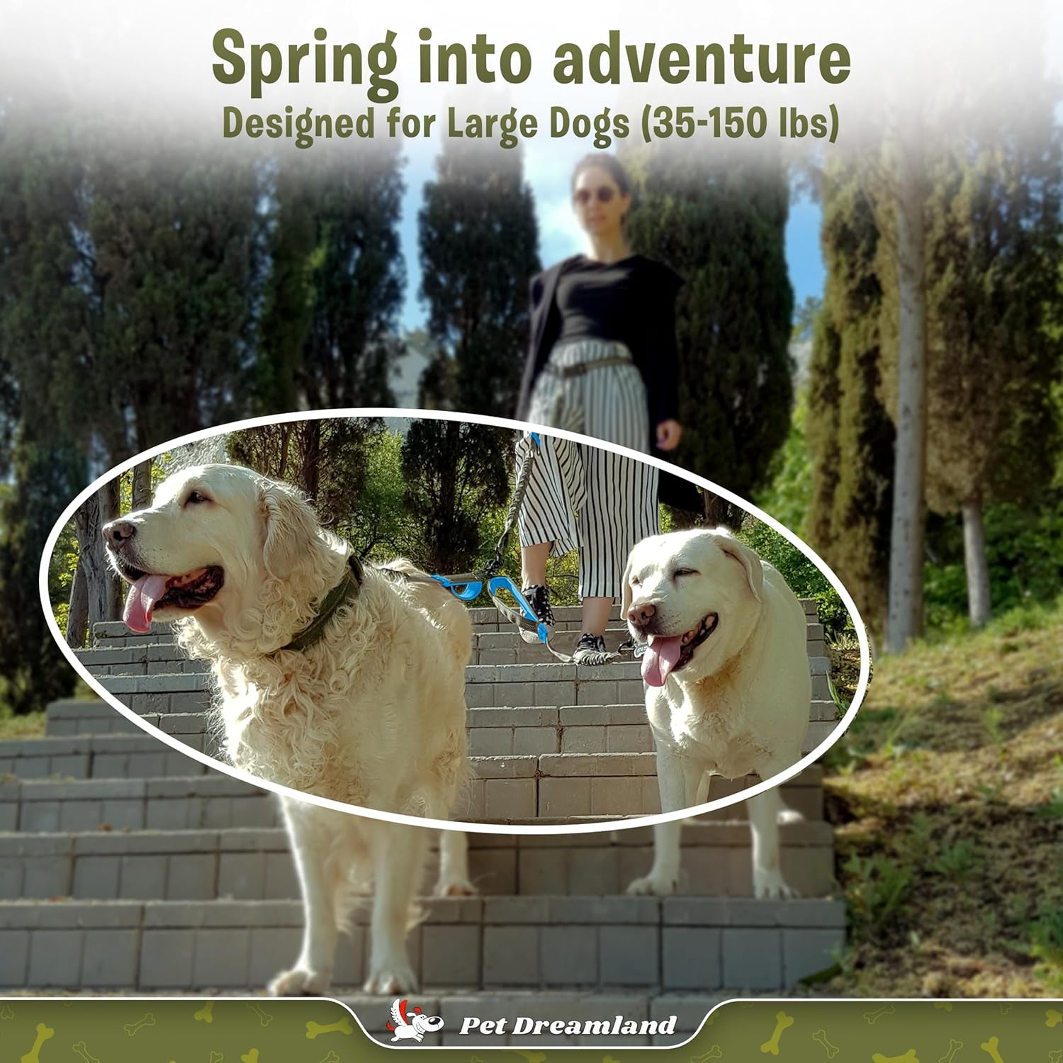🐕🐕💙 Tangle‑Free Dual Dog Leash Coupler — Heavy‑Duty, Swivel Design for Two Large Dogs