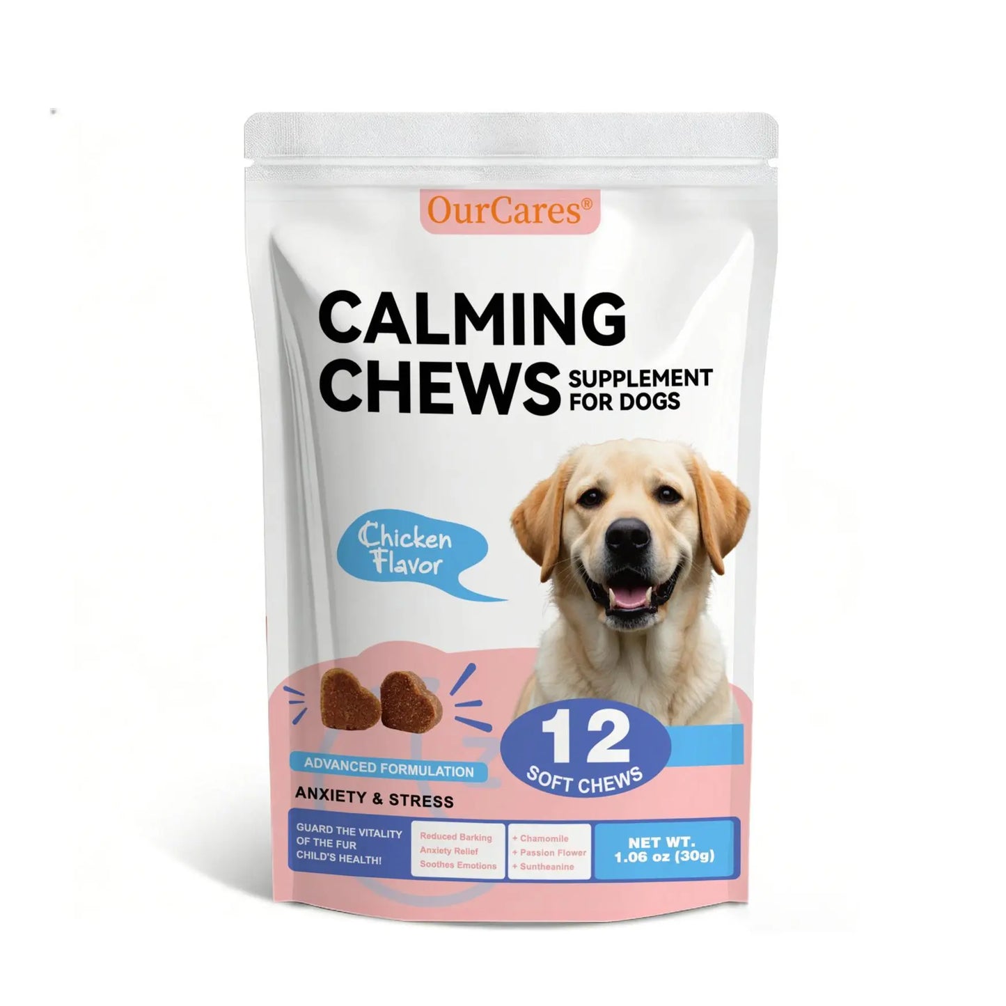 Calm Your Dog Naturally with OURCARES Calming Bites – Soft Chews for Stress Relief and Composure Support