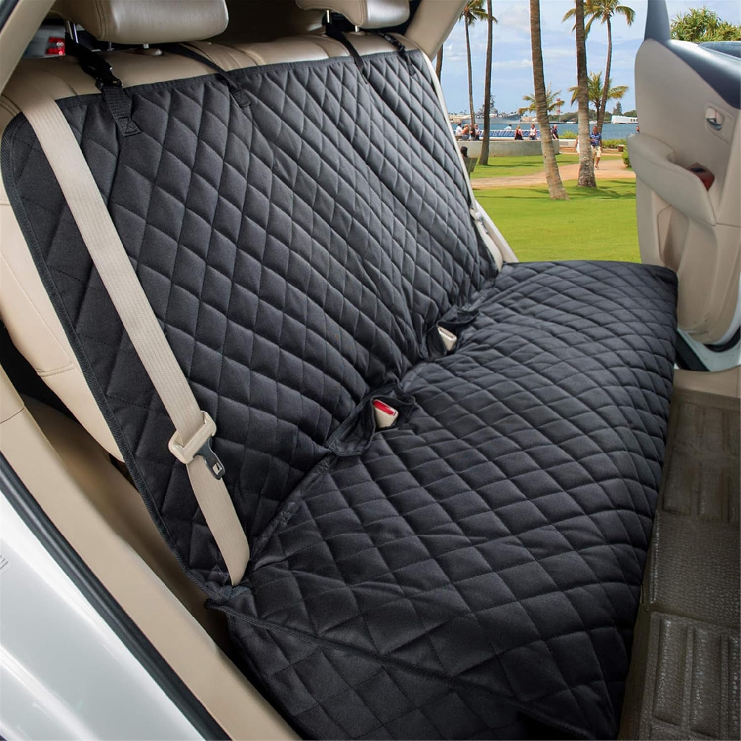 Waterproof Dog Car Seat Cover 🚗🐾 Nonslip Back Seat Protector w/ Side Flaps – Universal
