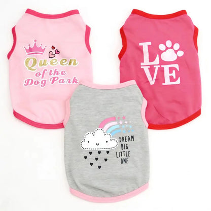 Adorable 3-Pack Trendy Dog and Cat Vest Shirts - Stylish Elastic Clothing for Small & Medium Pets, Perfect for Spring, Summer, and Festivals!