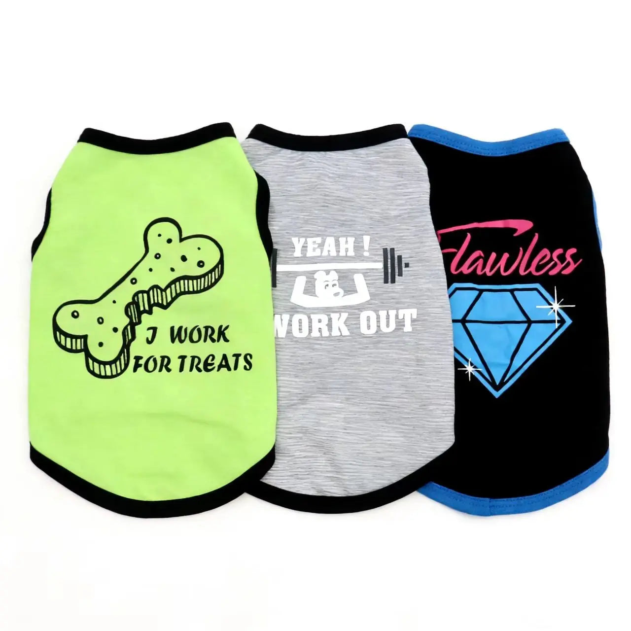 Adorable 3-Pack Trendy Dog and Cat Vest Shirts - Stylish Elastic Clothing for Small & Medium Pets, Perfect for Spring, Summer, and Festivals!