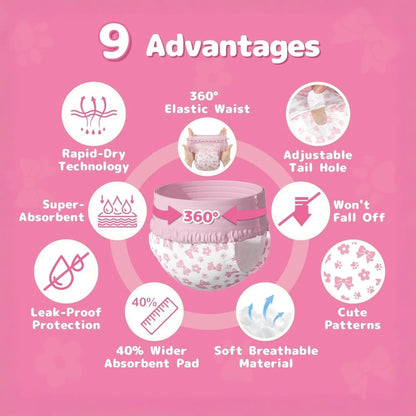 Dono Disposable Female Dog Diapers - 360° Stretchy Waist, Super-Absorbent & Leak-Proof Design for Dogs in Heat - Perfect for Summer Fun & Pet Lovers!