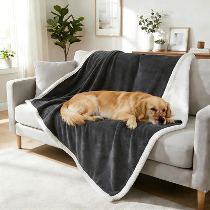 Luxury Black Fleece Dog Blanket for Large Dogs - Soft, Washable, Perfect for Couch, Sofa, Car Seats & Beds - 50x60 Inches