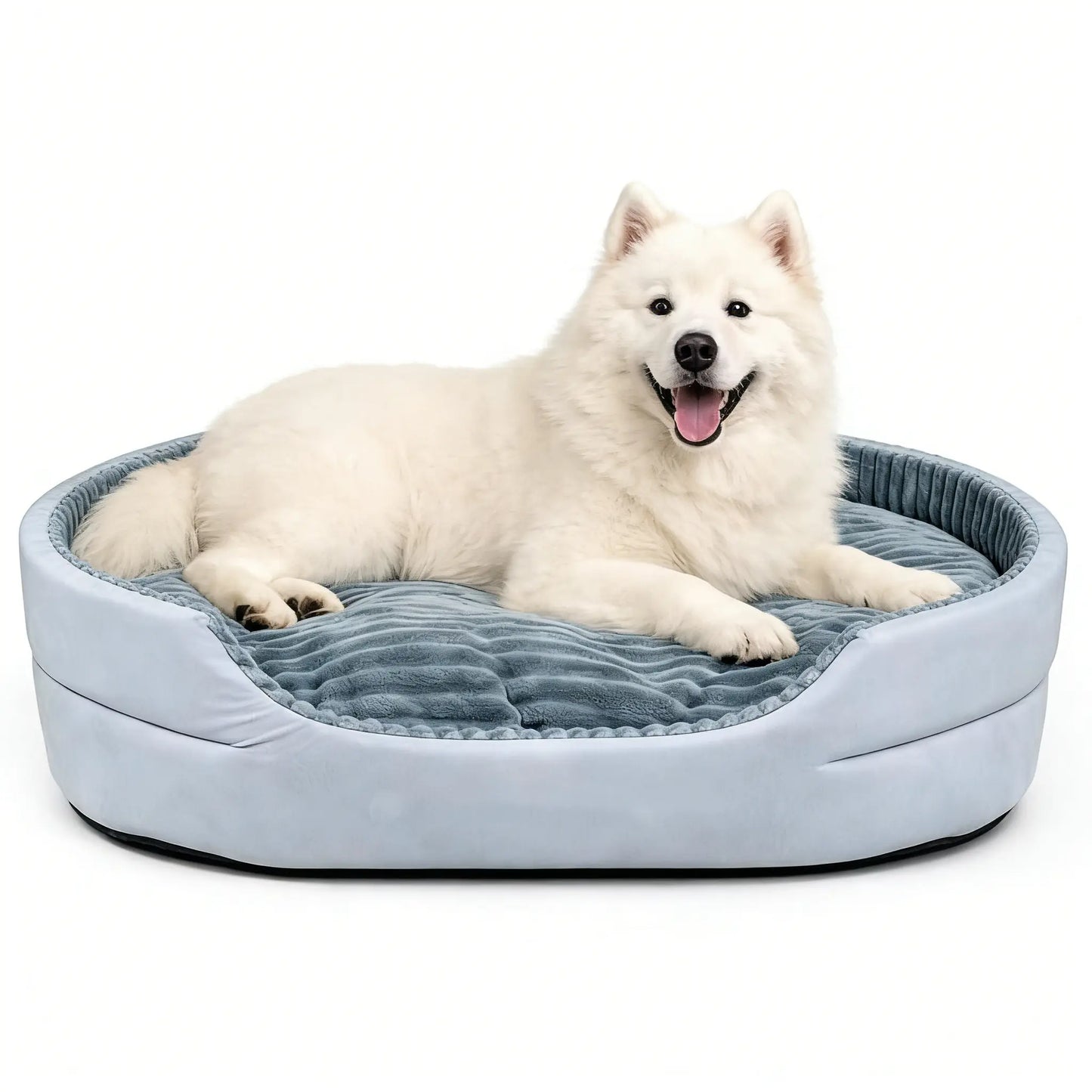 GTPLAYER Plush Dog Bed - Comfortable & Washable Pet Sofa with Waterproof Base, Non-Slip Design for Small to X-Large Dogs - Grey Color