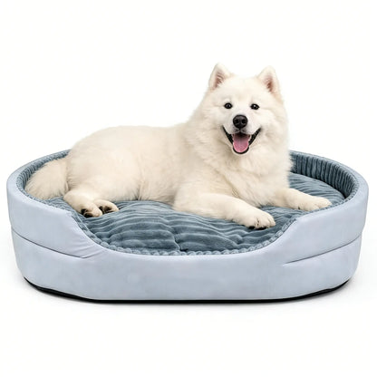 GTPLAYER Plush Dog Bed - Comfortable & Washable Pet Sofa with Waterproof Base, Non-Slip Design for Small to X-Large Dogs - Grey Color